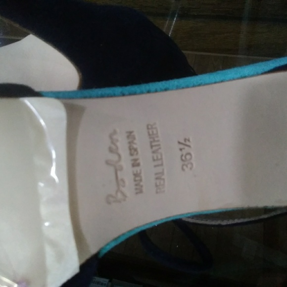 New Boden "Alice" Purple and Navy Tasselled Heels - Picture 6 of 8